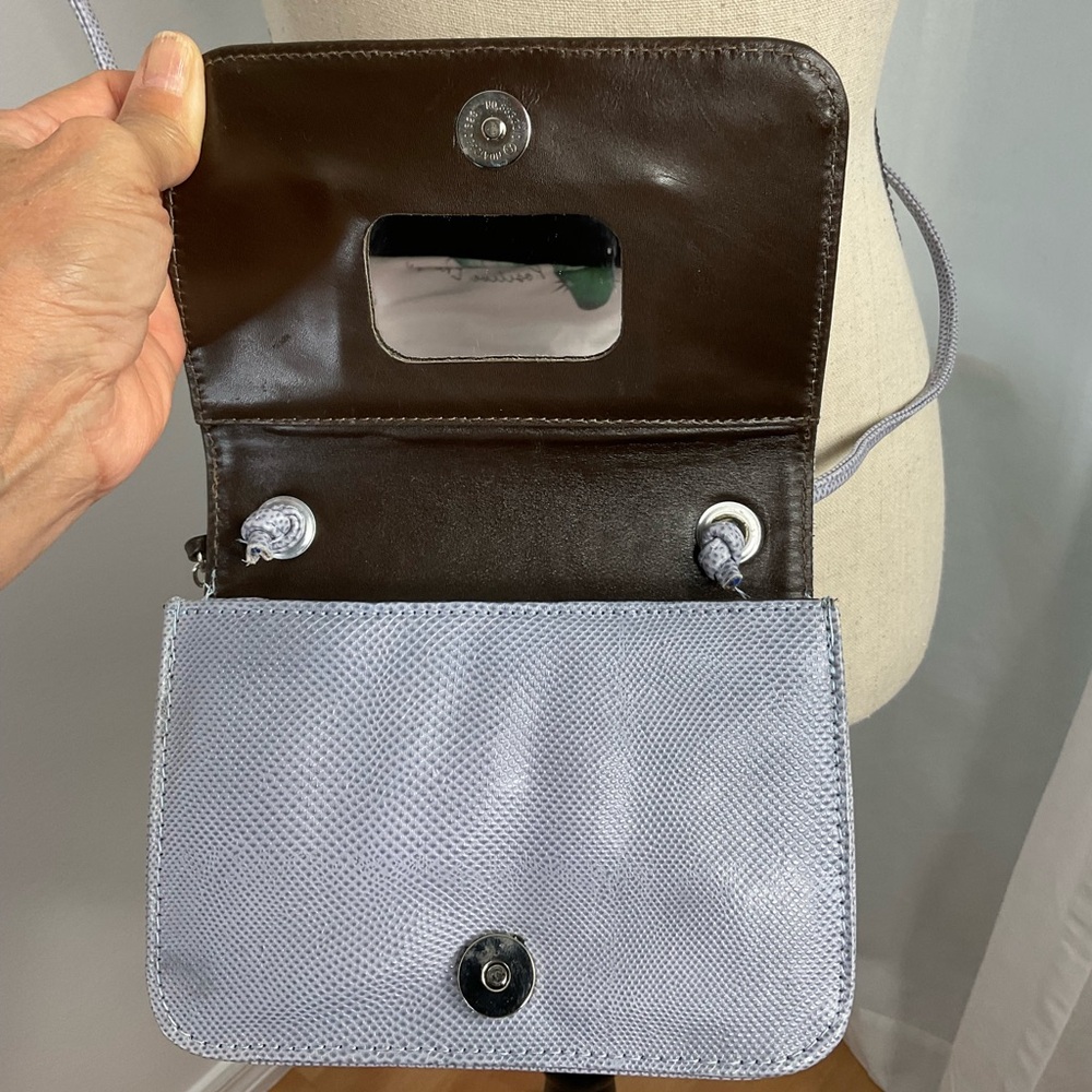 Donald J Pliner Pebbled Cowhide Leather X Body Purse - Picture 7 of 8